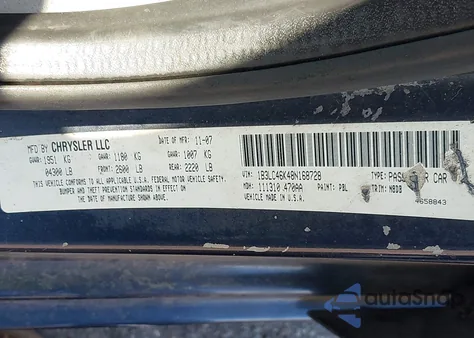 2008 Dodge Avenger Se from USA, damaged, VIN 1B3LC46K48N168728